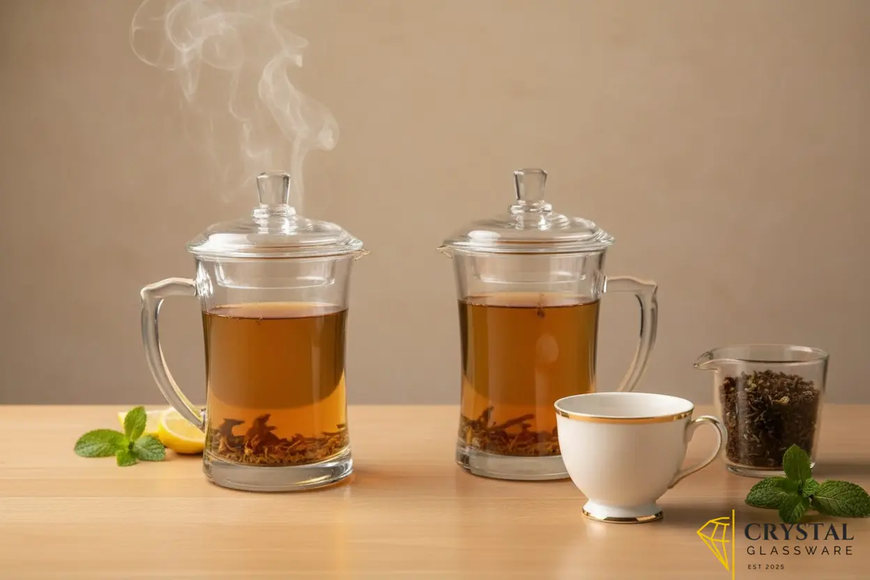 Delisoga  set of 2 transparent mug with glass lid